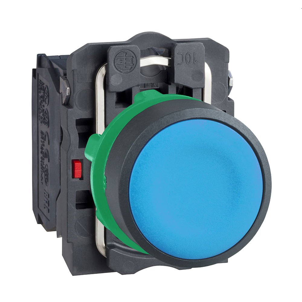BOTÃO Ø22MM PLÁSTICO, RETORNO POR MOLA, AZUL, NA+NF XB5AA65