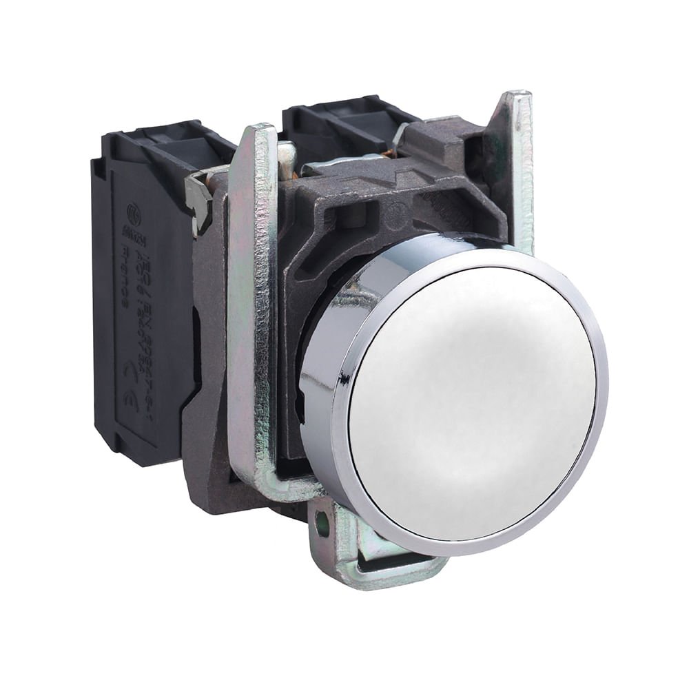 BOTÃO Ø22MM METÁLICO, RETORNO POR MOLA, BRANCO, NA XB4BA11
