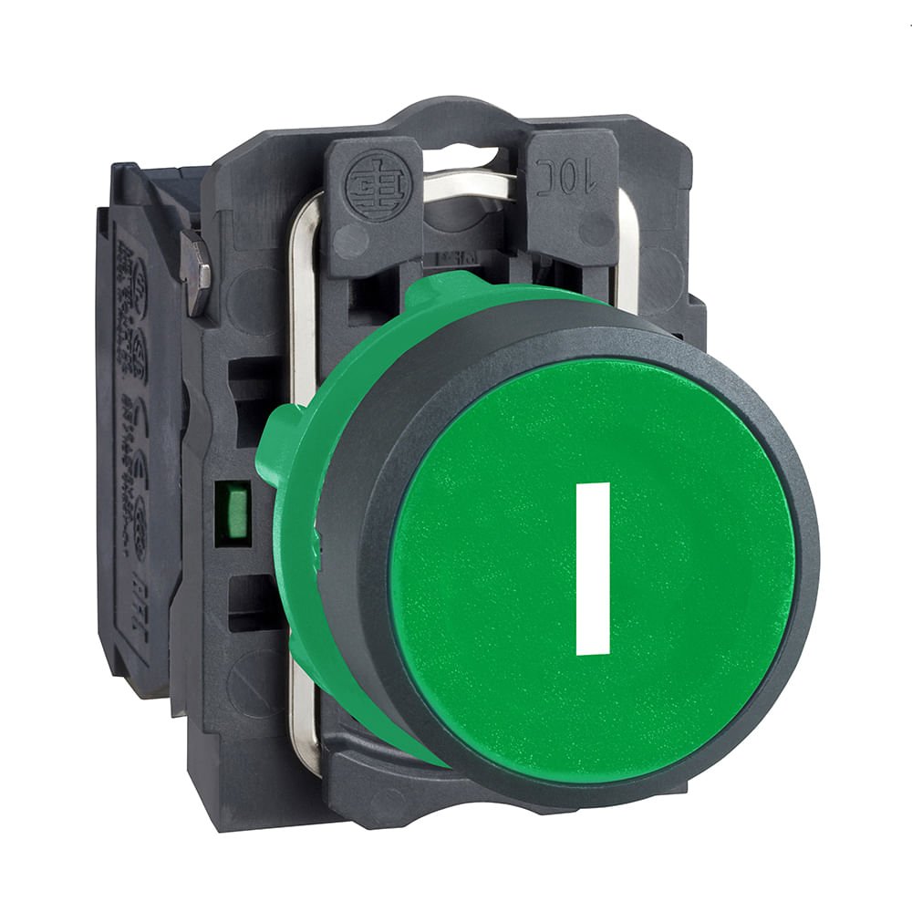 BOTÃO Ø22MM PLÁSTICO, RETORNO POR MOLA, VERDE, I, NA XB5AA3311