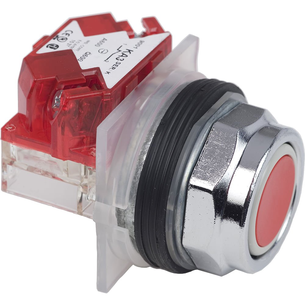 BOTAO 30MM METALICO A IMPULSAO 1NF VERMELHO 9001KR1RH6