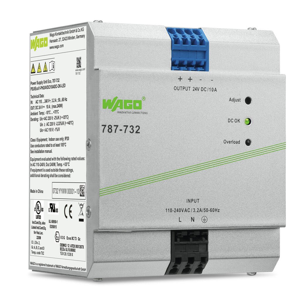 FONTE DE ALIMENTAÇÃO ECO MONOFÁSICA SAÍDA 24V DC 10A LED DC-OK 787732