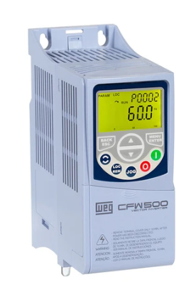 INVERSOR DE FREQUÊNCIA TRIFÁSICO 1,1KW 2,6A 380/480V 50/60HZ CFW500A02P6T4NB20C2G2