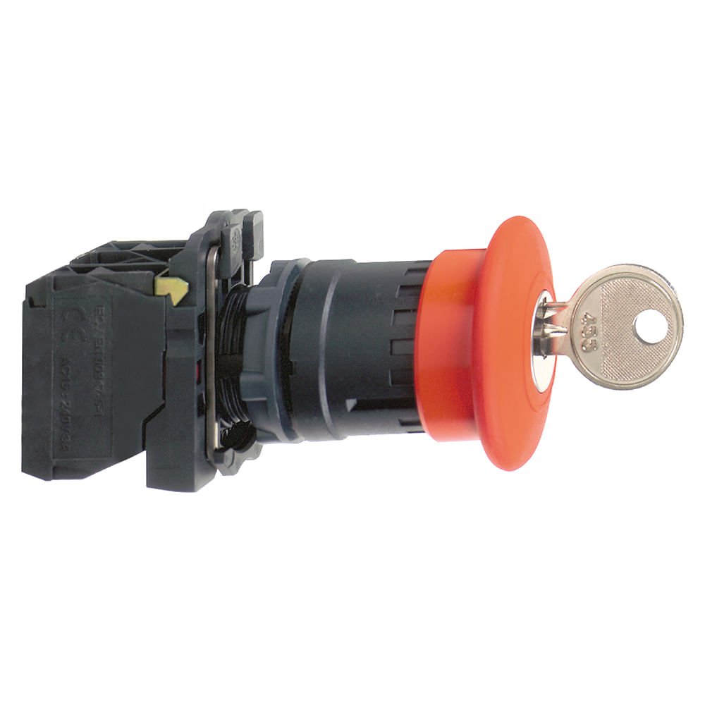 BOTÃO Ø22MM PLÁSTICO, EMERGÊNCIA, COGUMELO Ø40MM, VERMELHO, NA XB5AS541
