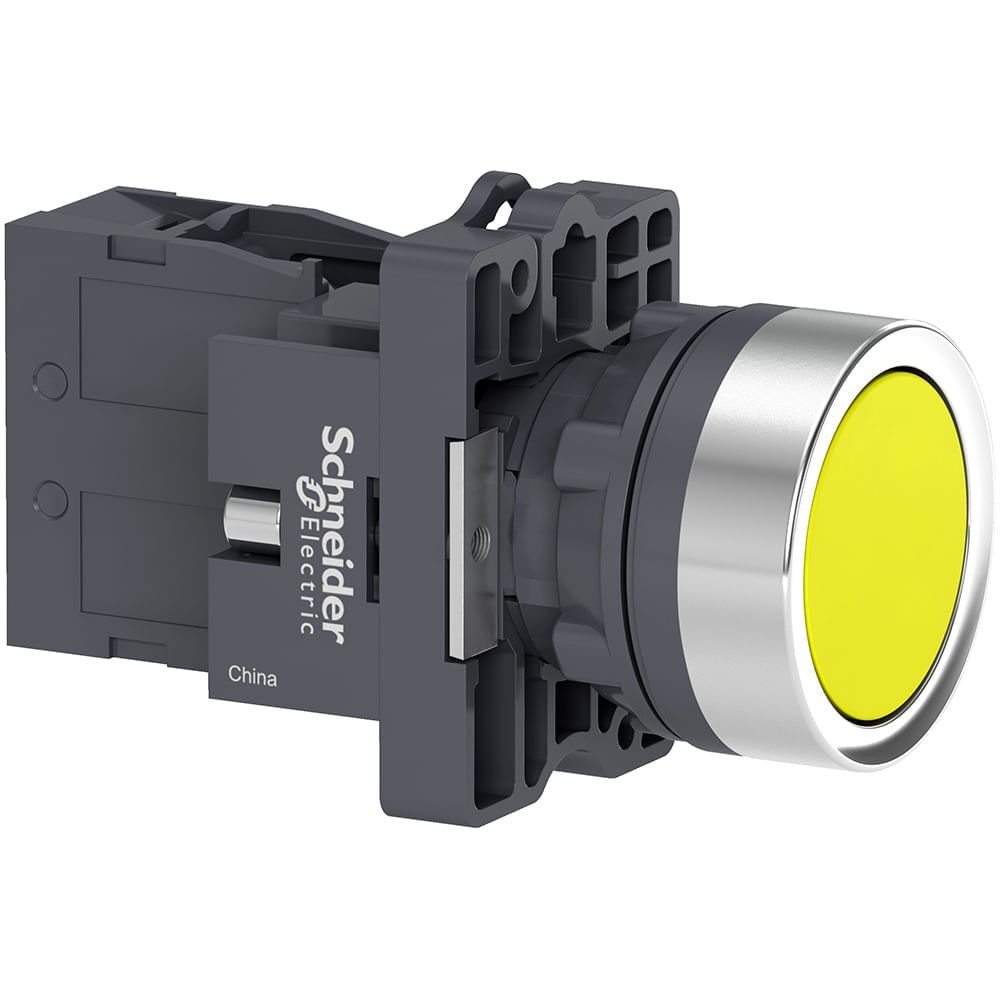 BOTÃO Ø22MM PLÁSTICO, COM RETENÇÃO, AMARELO, NA XA2EH051