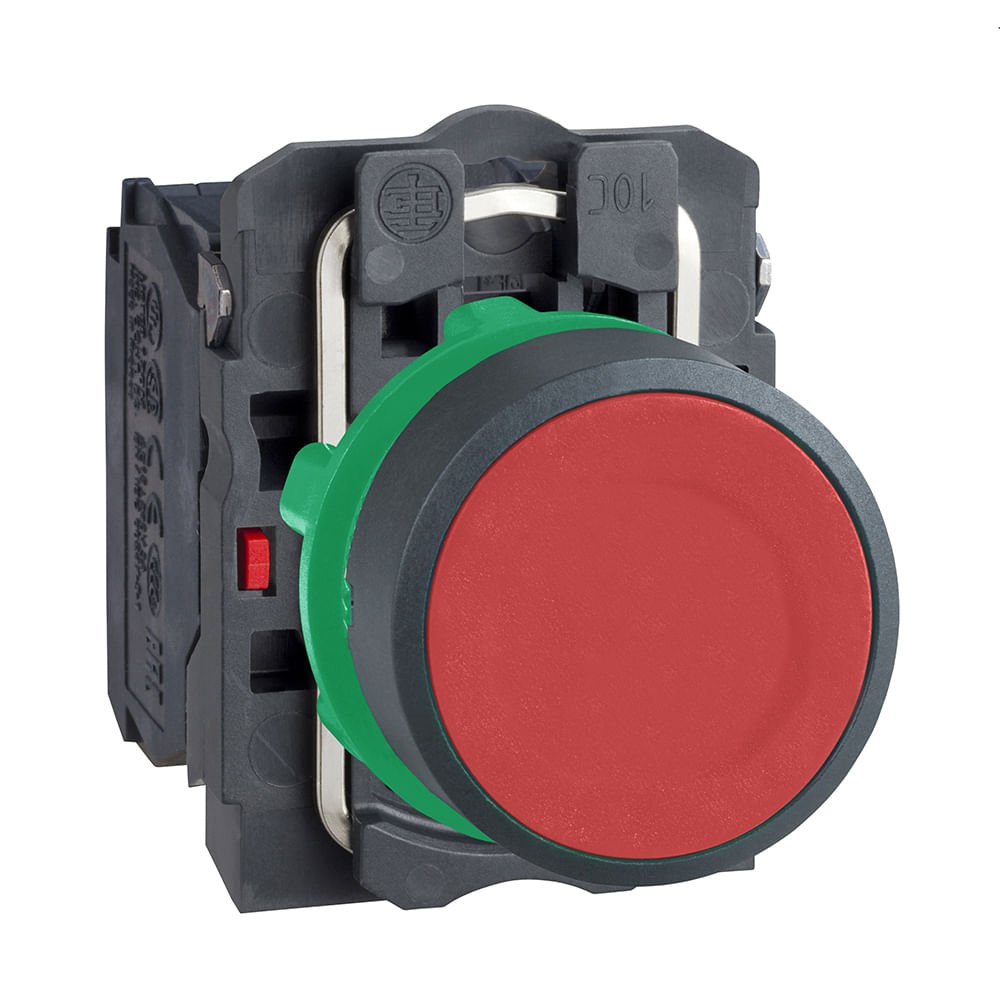 BOTÃO Ø22MM PLÁSTICO, RETORNO POR MOLA, VERMELHO, NA+NF XB5AA45