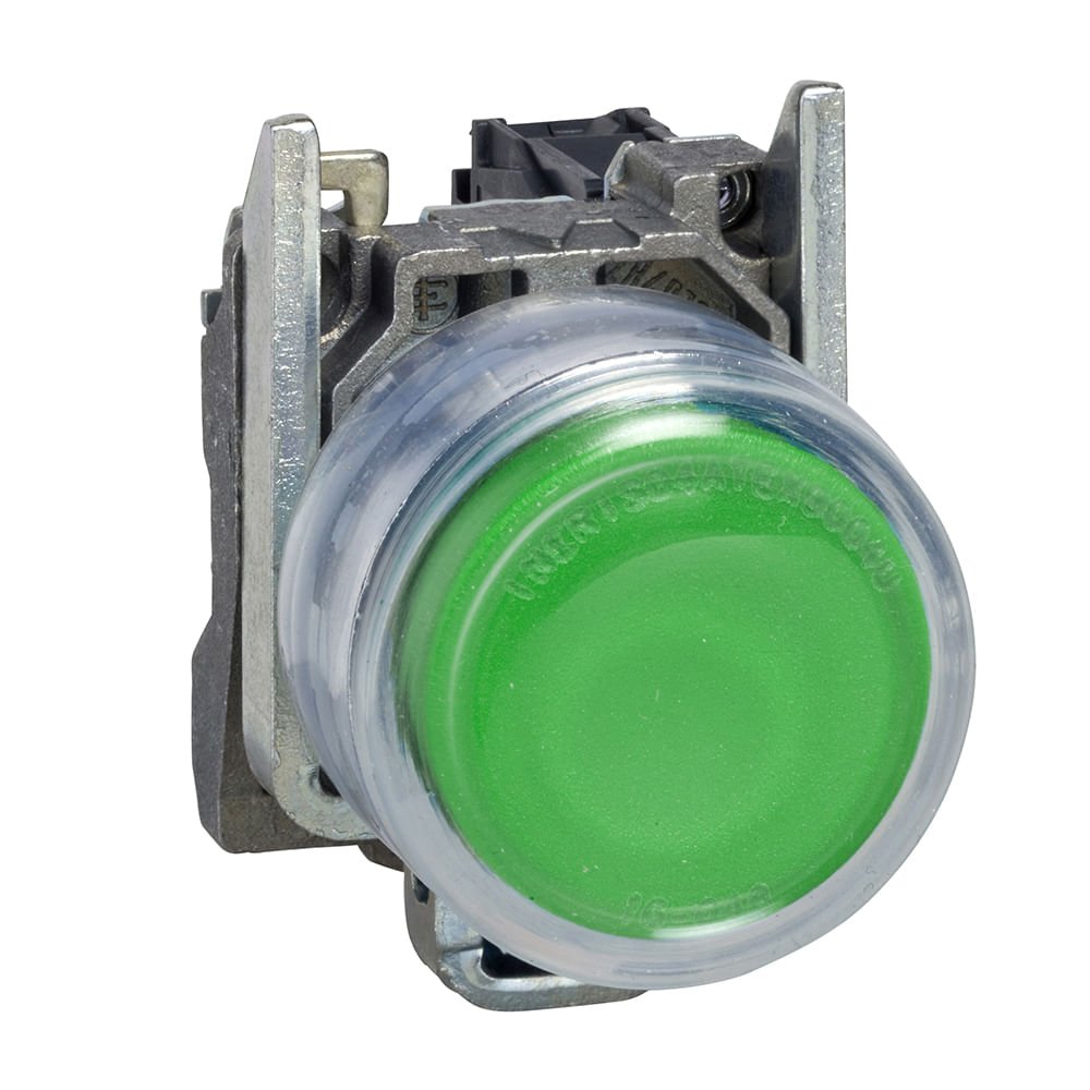 BOTÃO Ø22MM METÁLICO, RETORNO POR MOLA, VERDE, COM CAPA, NA XB4BP31
