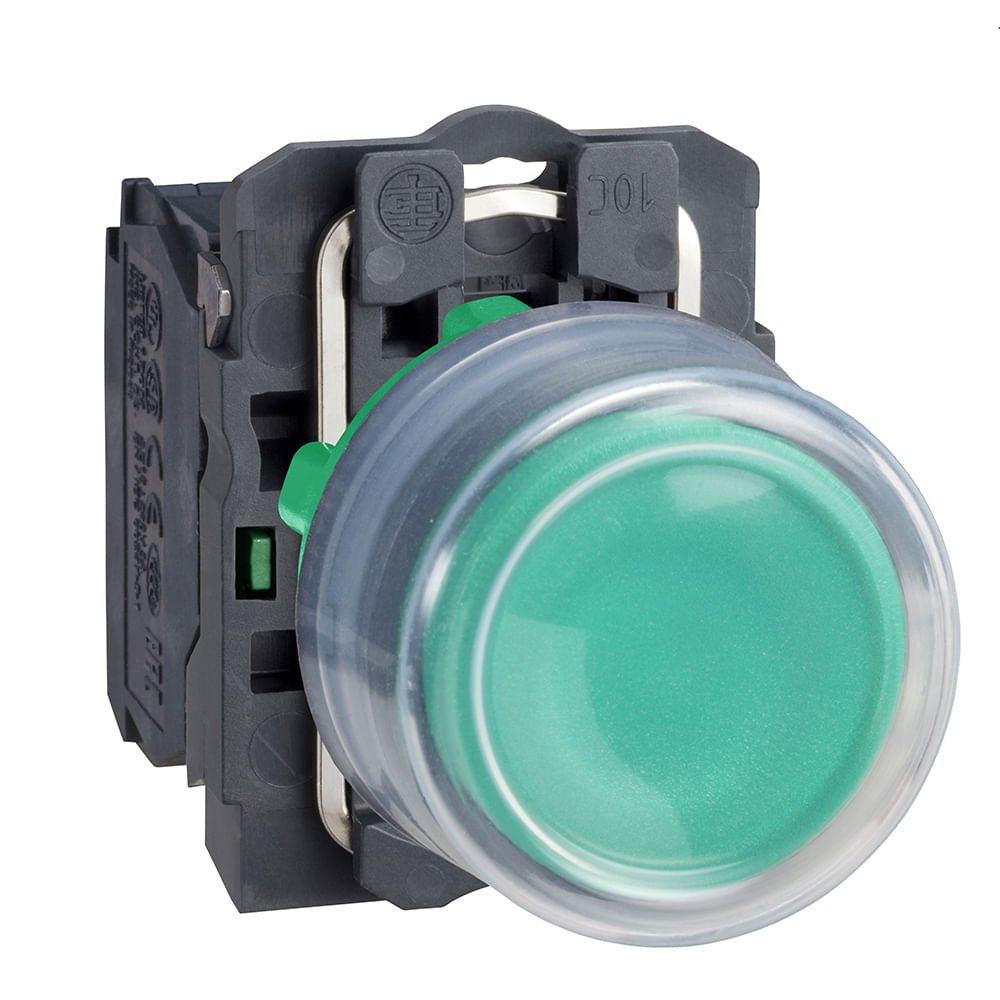 BOTÃO Ø22MM PLÁSTICO, RETORNO POR MOLA, VERDE, COM CAPA, NA XB5AP31
