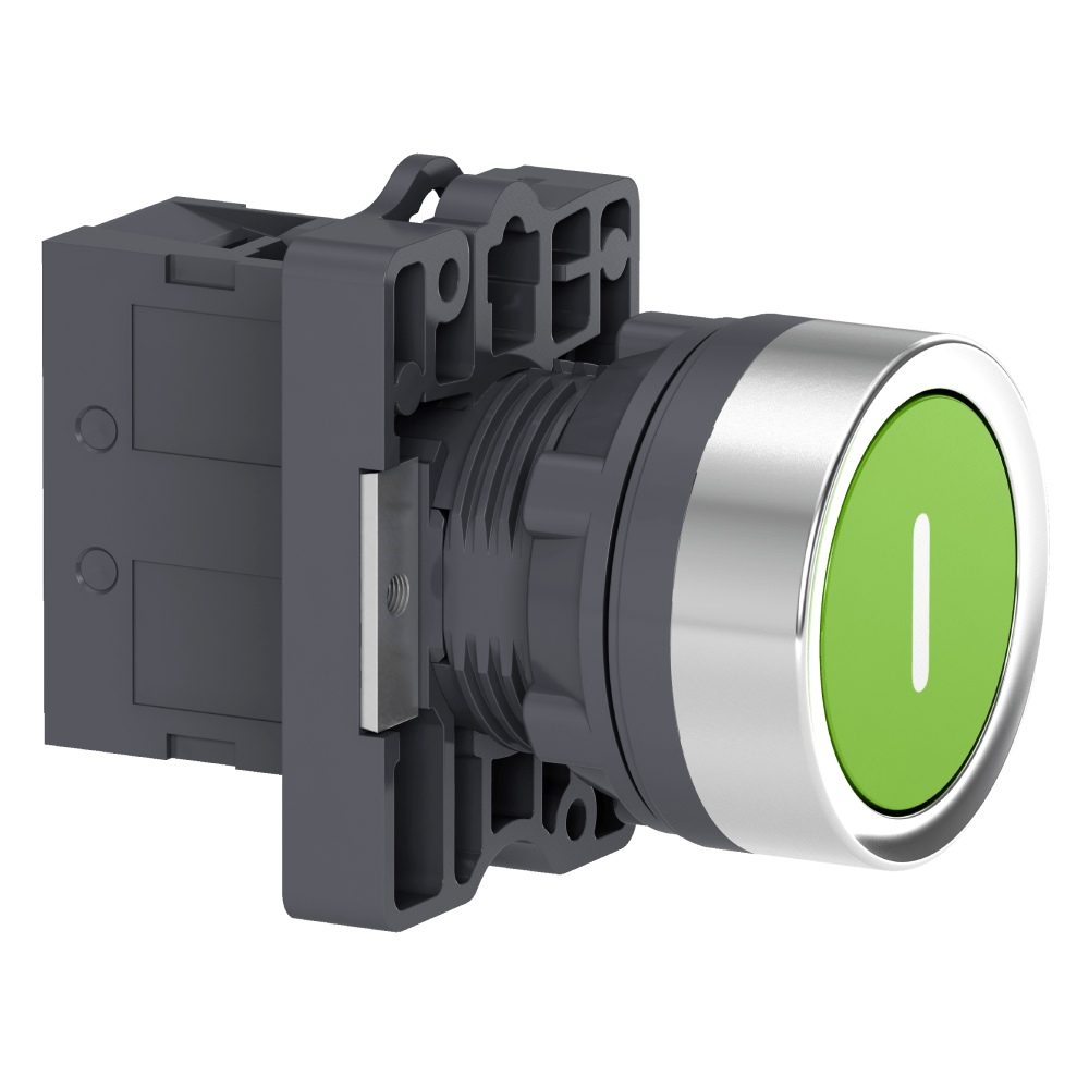 BOTÃO Ø22MM PLÁSTICO, RETORNO POR MOLA, VERDE, GRAVAÇÃO I, NA XA2EA3311