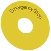ARRUELA PARA PARADA DE EMERGÊNCIA AMARELO COM INSCRIÇÃO: EMERGENCY STOP 3SU19000BB310DA0