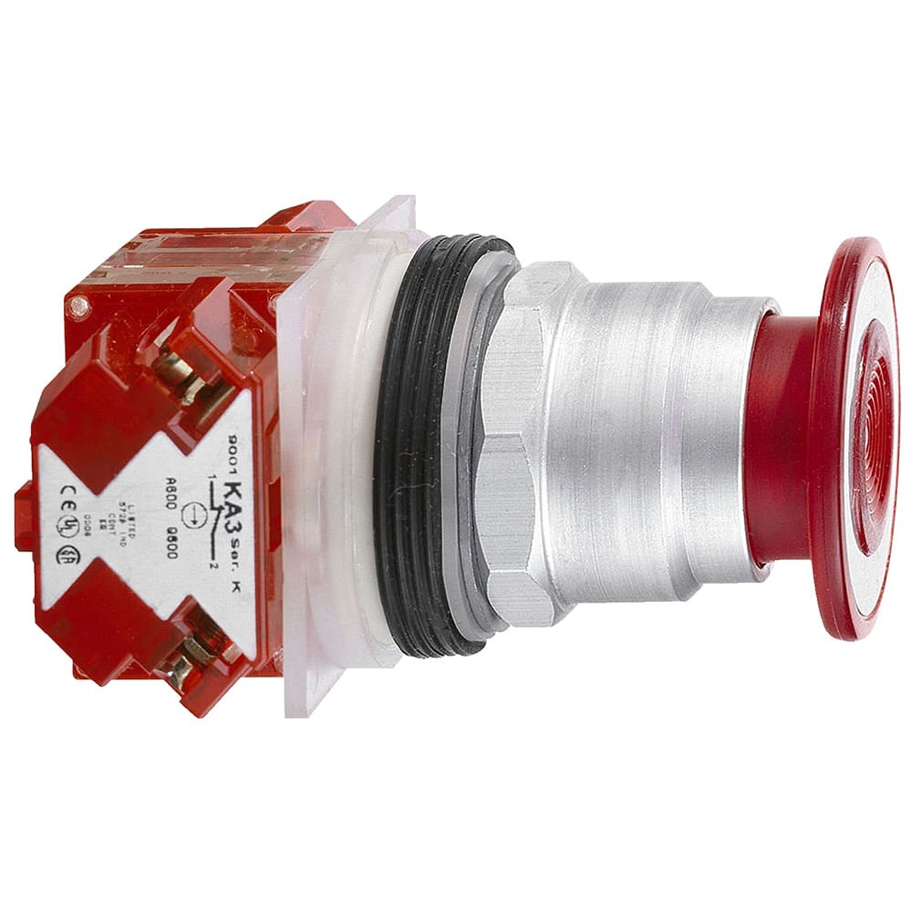 BOTAO 30MM METALICO EMPURRAR PUXAR SOCO D41 1NF VERMELHO 9001KR9RH6