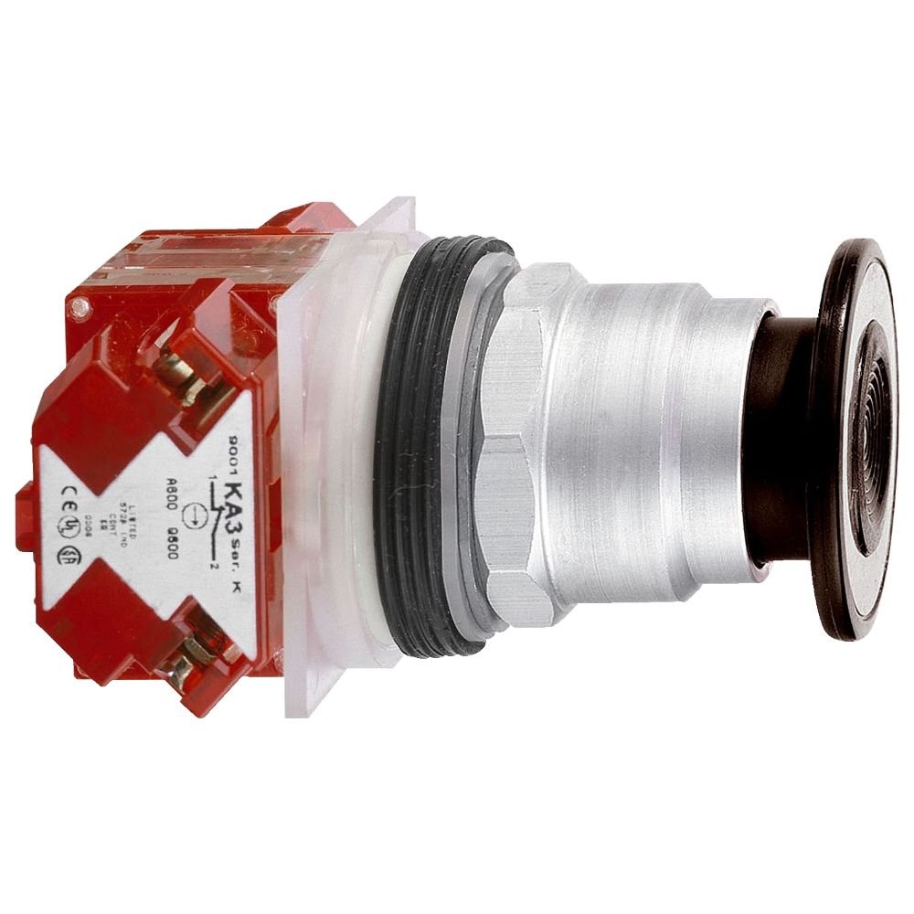 BOTAO 30MM METALICO EMPURRAR PUXAR SOCO D41 1NA 1NF PRETO