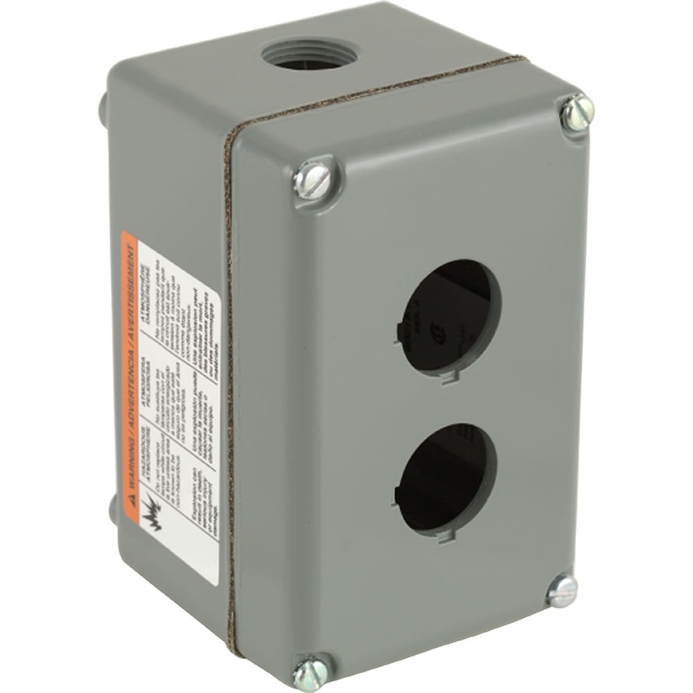 BOTOEIRA METALICA VAZIA 30MM 2 FUROS NPT ALUMINIO 9001KY2
