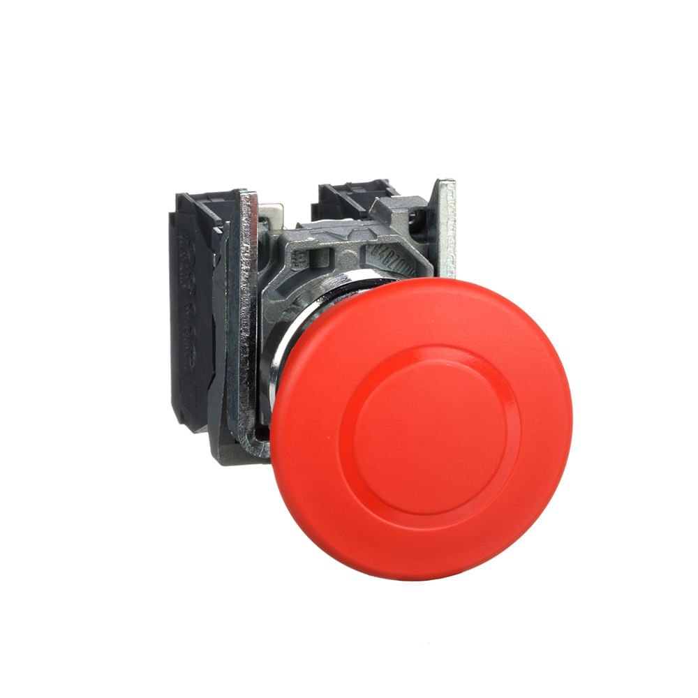 BOTÃO Ø22MM METÁLICO, EMERGÊNCIA, COGUMELO Ø40MM, VERMELHO, NA+NF XB4BT845