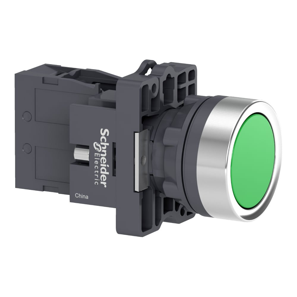 BOTÃO Ø22MM PLÁSTICO, COM RETENÇÃO, VERDE, NA XA2EH031