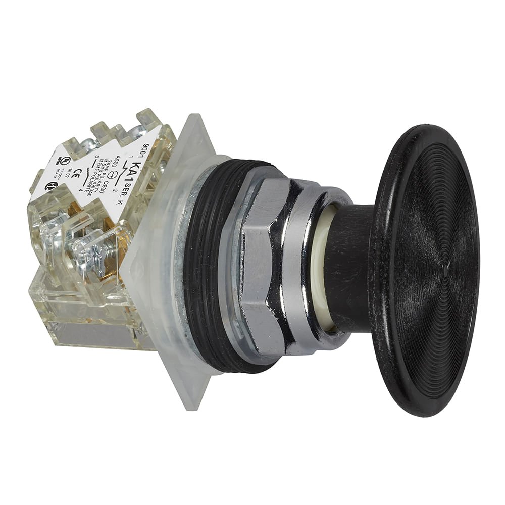 BOTAO 30MM METALICO A IMPULSAO SOCO D57 1NA 1NF PRETO 9001KR25BH13