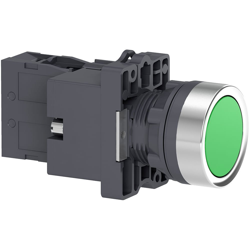 BOTÃO LUMINOSO Ø22MM PLÁSTICO, RETORNO POR MOLA, VERDE, NA, 24VCA/CC XA2EW33B1