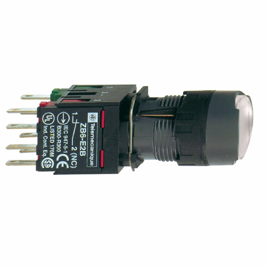 BOTAO 16MM PLASTICO LUMINOSO COM RETENCAO REDONDO BRANCO 1NA XB6AF1B5B