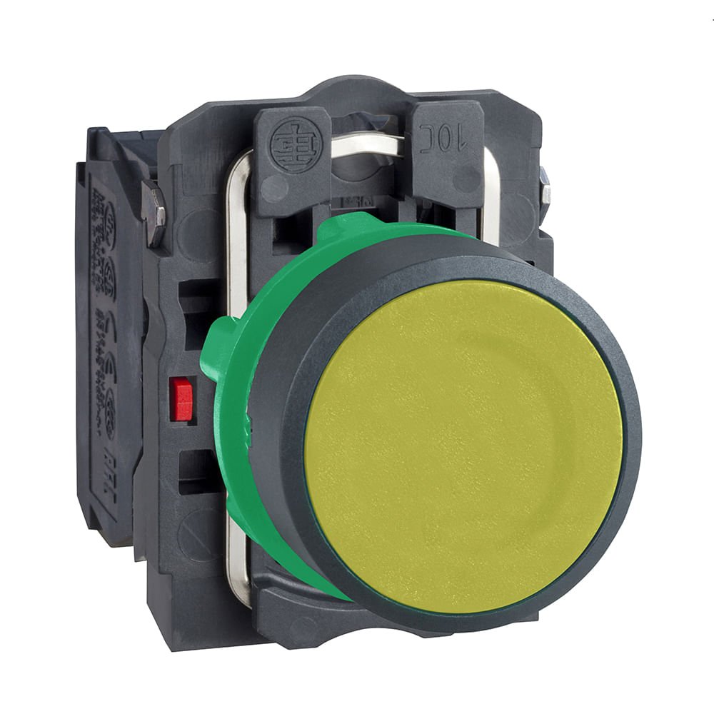 BOTÃO Ø22MM PLÁSTICO, RETORNO POR MOLA, AMARELO, NA+NF XB5AA55