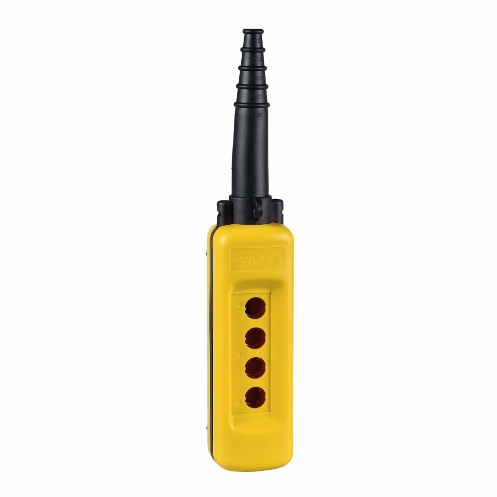 BOTOEIRA PENDENTE 4 FUROS Ø22MM, VAZIA, AMARELA XACA04