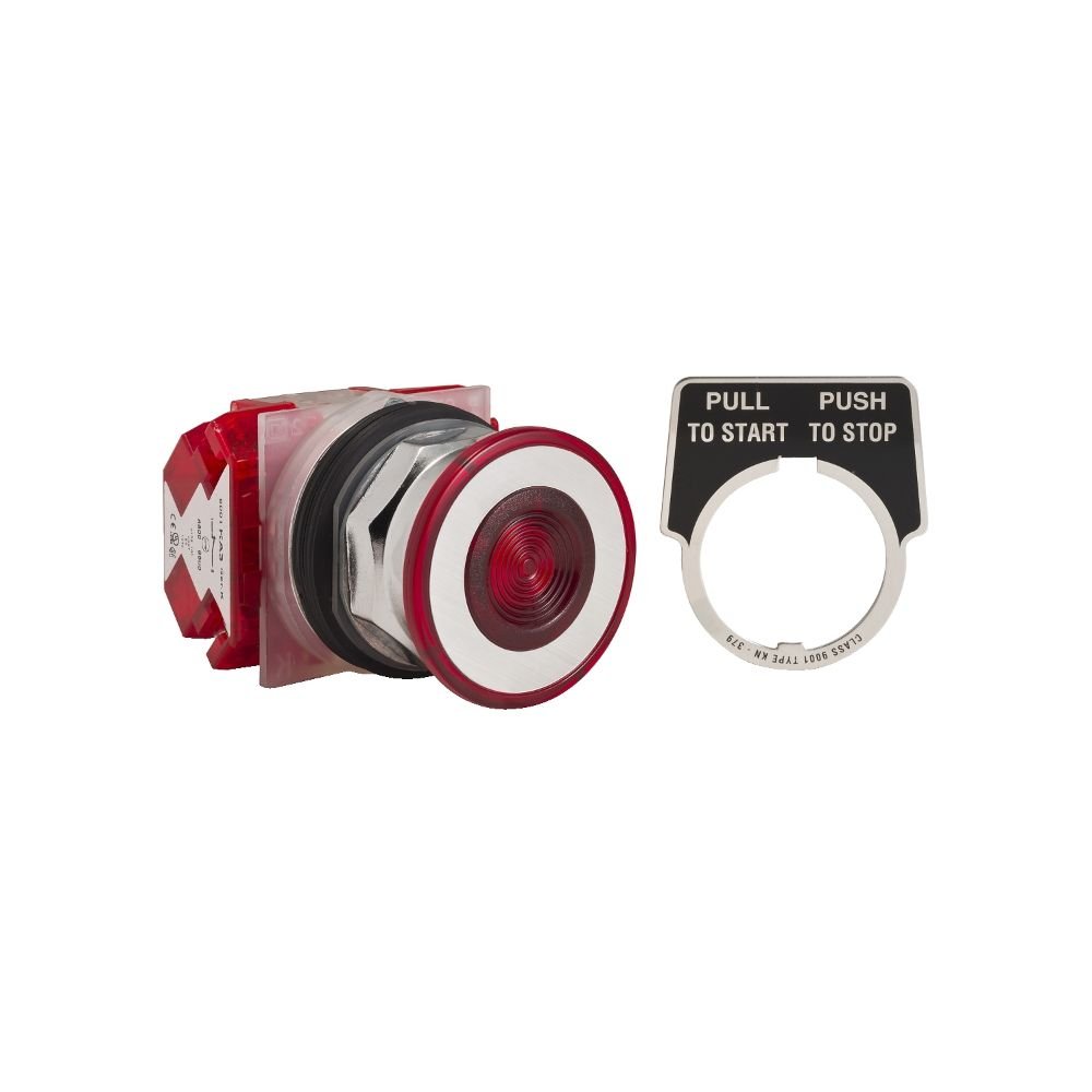 BOTAO 30MM METALICO EMPURRAR PUXAR SOCO D41 2NF VERMELHO
