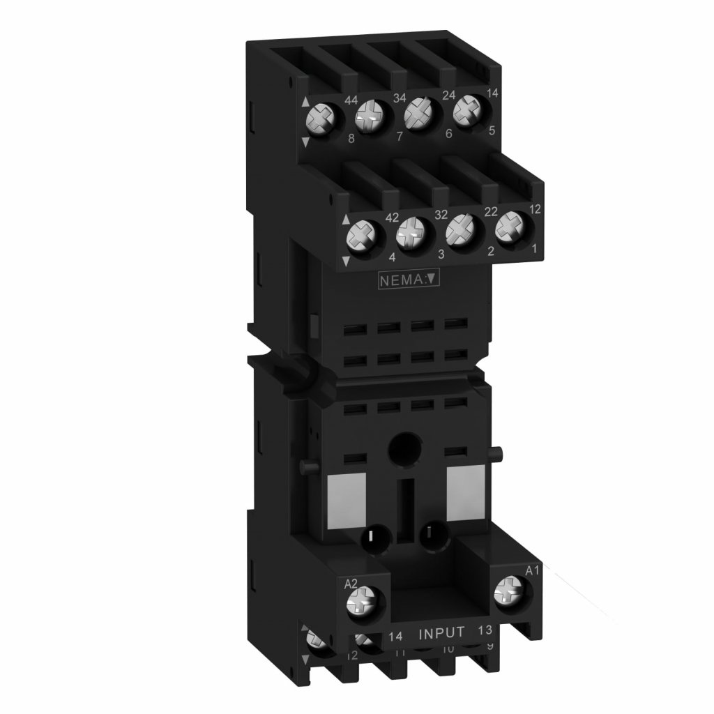 BASE PARA RELÉ RXM2* E RMX4*, CONTATOS MISTOS, CONEXÃO PARAFUSO RXZE2M114M