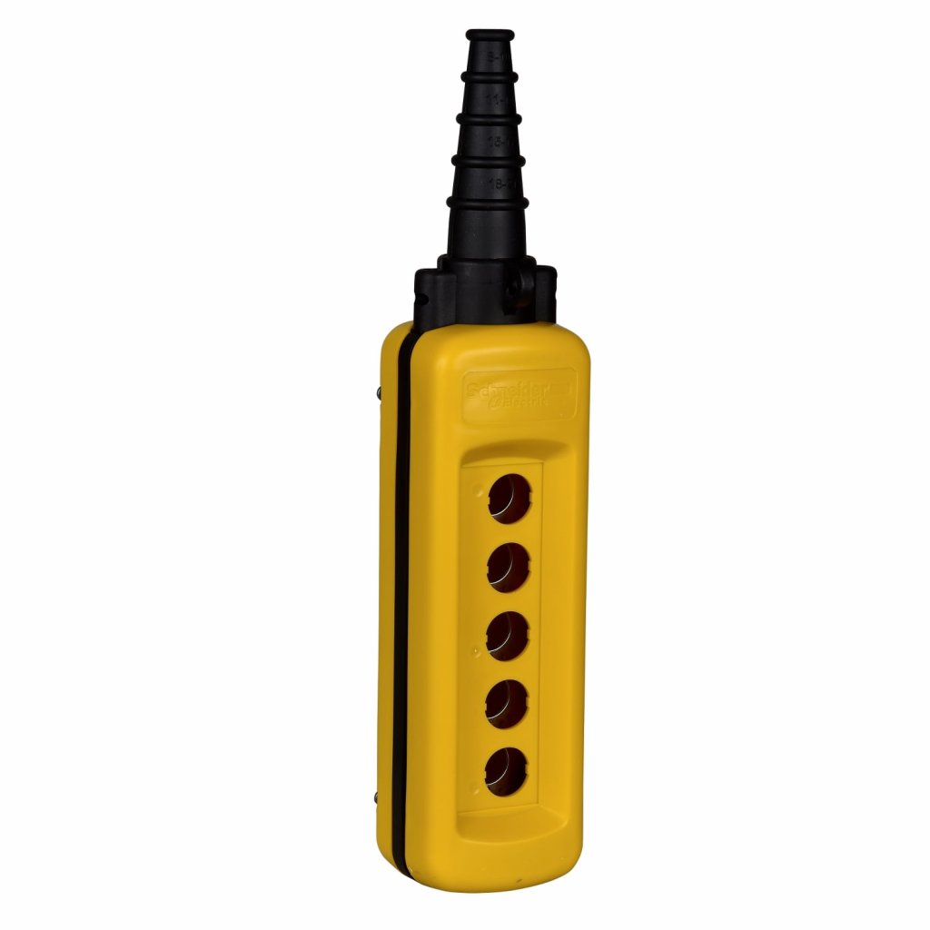 BOTOEIRA PENDENTE 5 FUROS Ø22MM, VAZIA, AMARELA XACA05