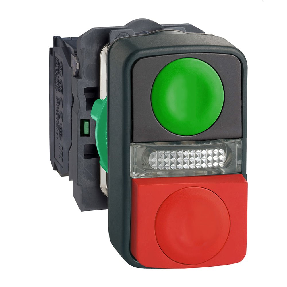 BOTÃO DUPLO Ø22MM PLÁSTICO, RETORNO POR MOLA, NA+NF, LED 24VCA/CC XB5AW73731B5