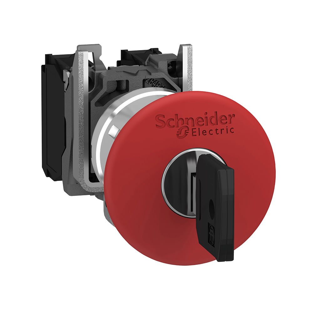 BOTÃO Ø22MM METÁLICO, EMERGÊNCIA, COGUMELO Ø40MM, VERMELHO, NF XB4BS9442