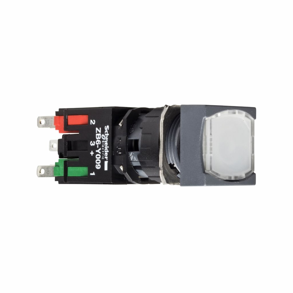 BOTAO 16MM PLASTICO LUMINOSO QUADRADO 1NA BRANCO XB6CW1B1B