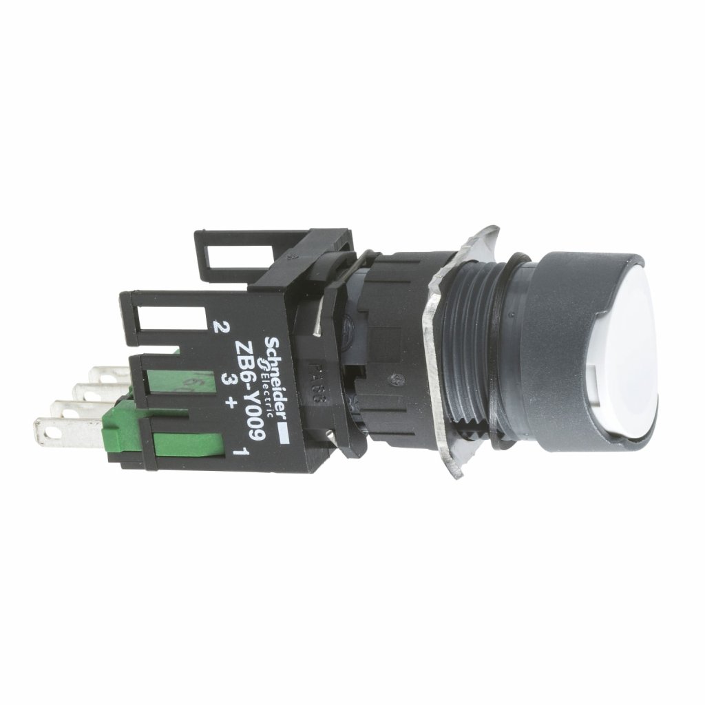 BOTAO 16MM PLASTICO NORMAL A IMPULSAO REDONDO 1NA BRANCO XB6AA11B
