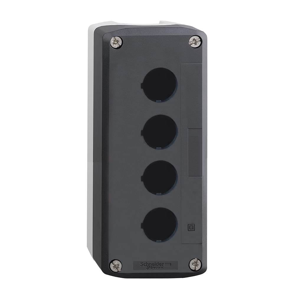 BOTOEIRA DE COMANDO 4 FUROS Ø22MM, VAZIA, CINZA, PARA BOTÃO MODULAR XALD04
