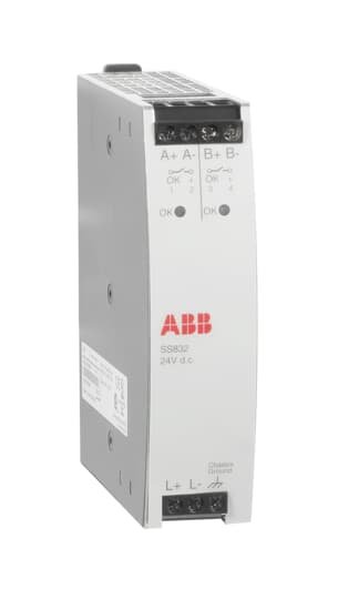POWER VOTING UNIT ENTRADA DC 24V DUAL 24V PARA SINGLE 24V 2X10A TRILHO DIN 3BSC610068R1