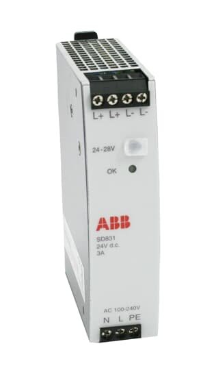 FONTE DE ALIMENTAÇÃO ENTRADA 100/240V 50/60HZ SAÍDA 24V DC 3A SD831 3BSC610064R1