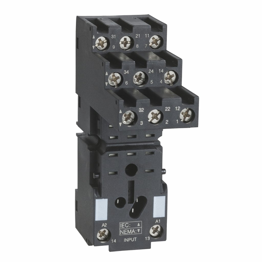 BASE PARA RELÉ RXM3*, CONTATOS MISTOS, CONEXÃO POR PARAFUSO RXZE2S111M