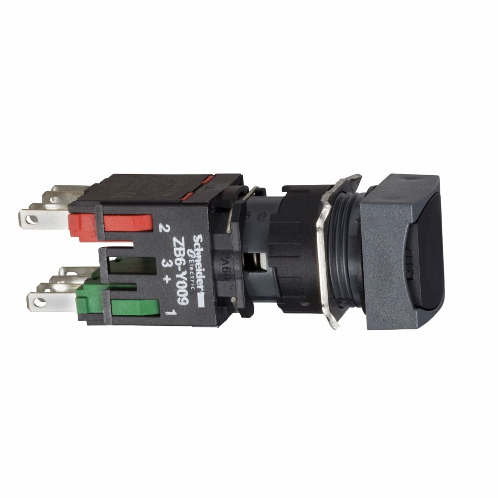 BOTAO 16MM PLASTICO A IMPULSAO QUADRADO NORMAL PRETO 1NA 1NF XB6CA25B