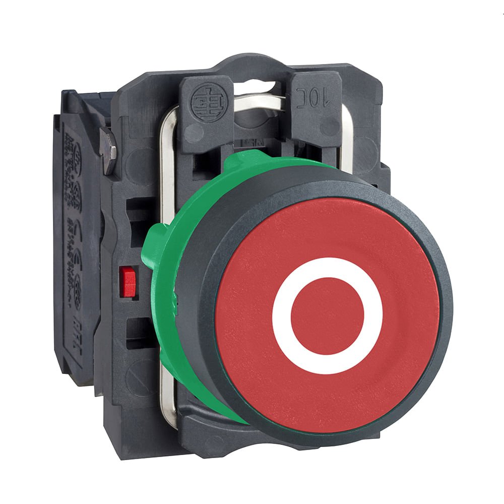 BOTÃO Ø22MM PLÁSTICO, RETORNO POR MOLA, VERMELHO, O, NF XB5AA4322