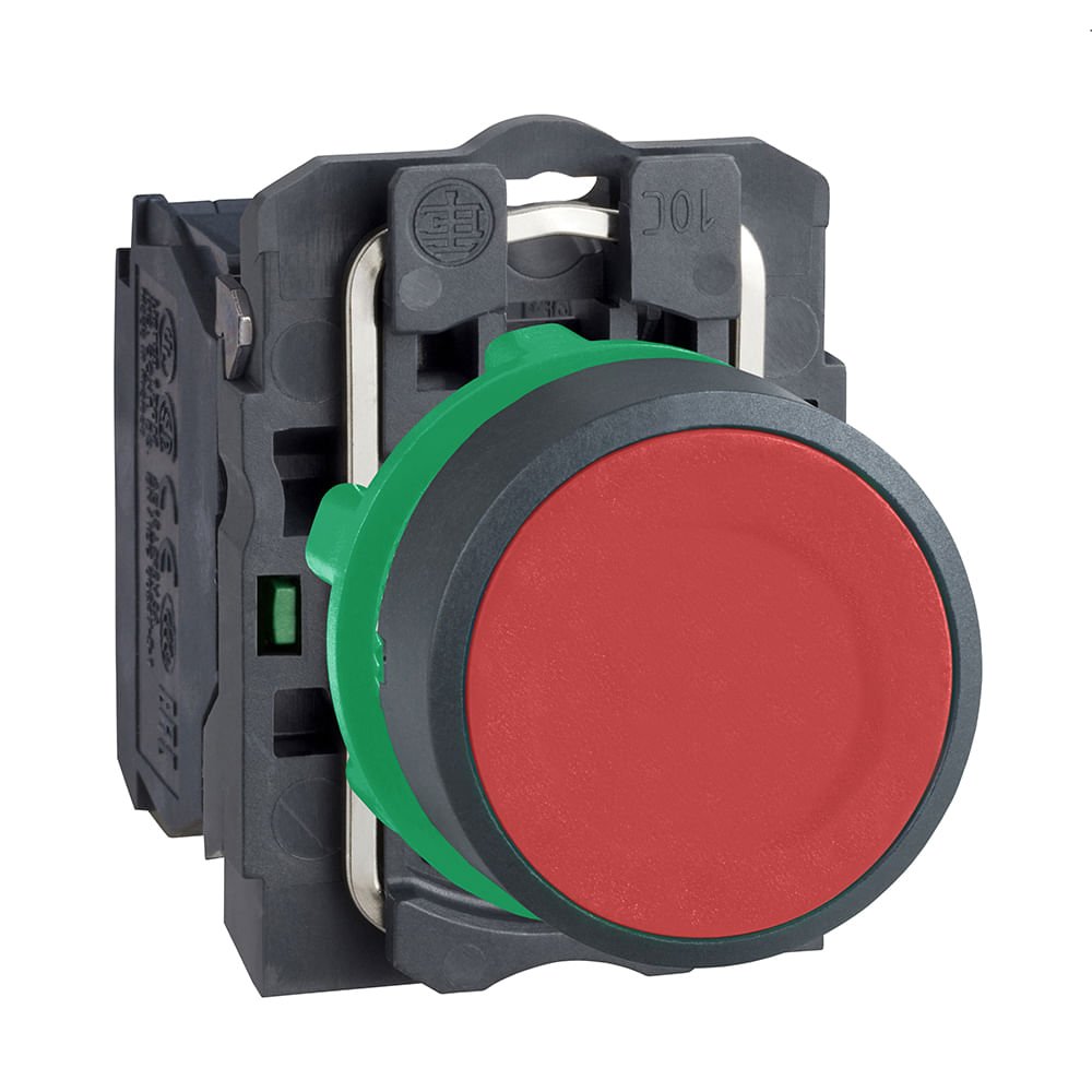 BOTÃO Ø22MM PLÁSTICO, RETORNO POR MOLA, VERMELHO, NA XB5AA41