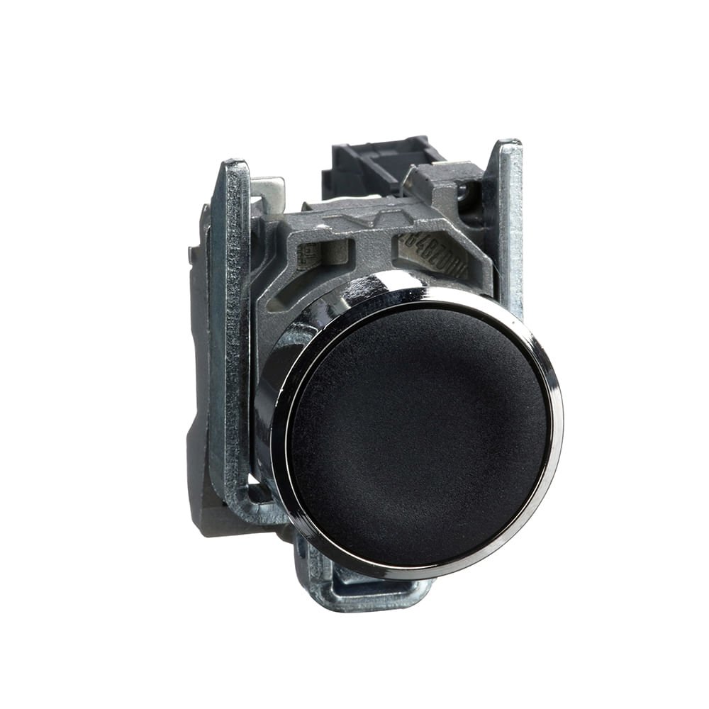 BOTÃO Ø22MM METÁLICO, RETORNO POR MOLA, PRETO, NA XB4BA21