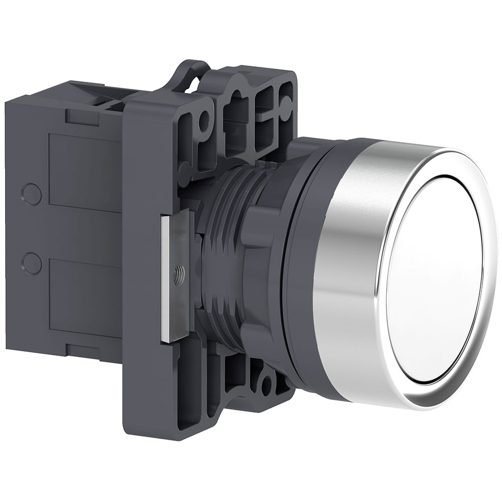 BOTÃO Ø22MM PLÁSTICO, RETORNO POR MOLA, BRANCO, NA XA2EA11