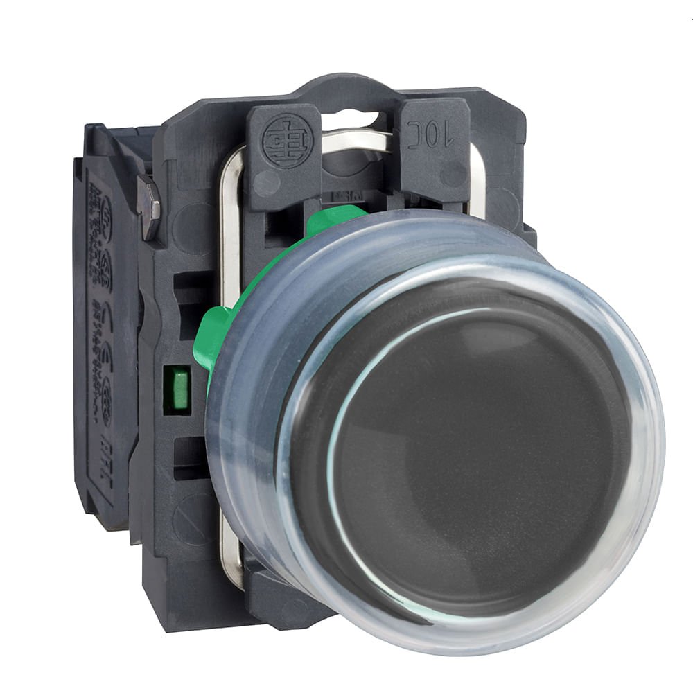 BOTÃO Ø22MM PLÁSTICO, RETORNO POR MOLA, PRETO, COM CAPA, NA XB5AP21