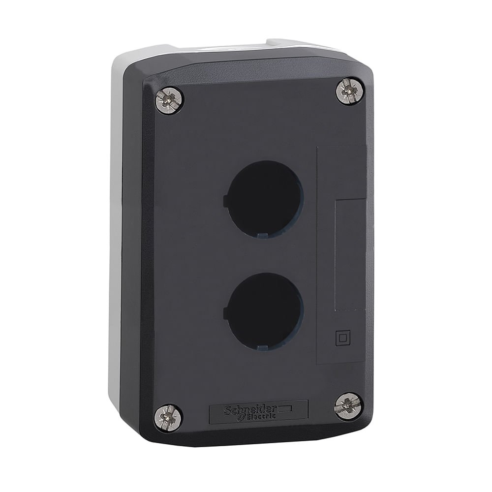 BOTOEIRA DE COMANDO 2 FUROS Ø22MM, VAZIA, CINZA, PARA BOTÃO MODULAR XALD02