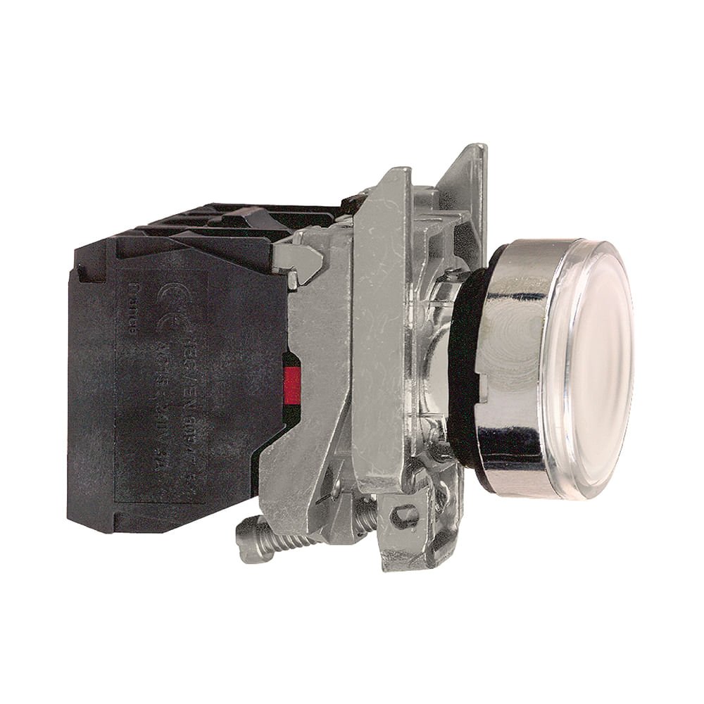 BOTÃO LUMINOSO Ø22MM METÁLICO RETORNO POR MOLA, BRANCO, NA+NF, LÂMP. =250V XB4BW3165