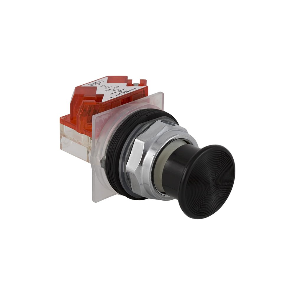 BOTAO 30MM METALICO A IMPULSAO SOCO D35 1NA 1NF PRETO 9001KR24BH13