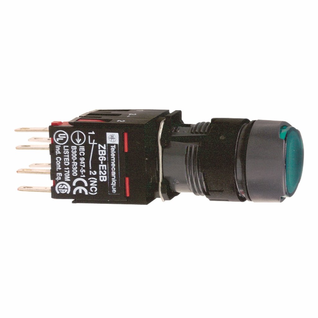 BOTAO 16MM PLASTICO LUMINOSO REDONDO 1NA 1NF VERDE XB6AW3B1B