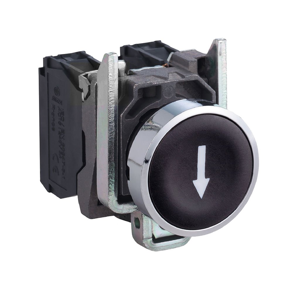 BOTÃO Ø22MM METÁLICO, RETORNO POR MOLA, PRETO, ?, NA XB4BA3351