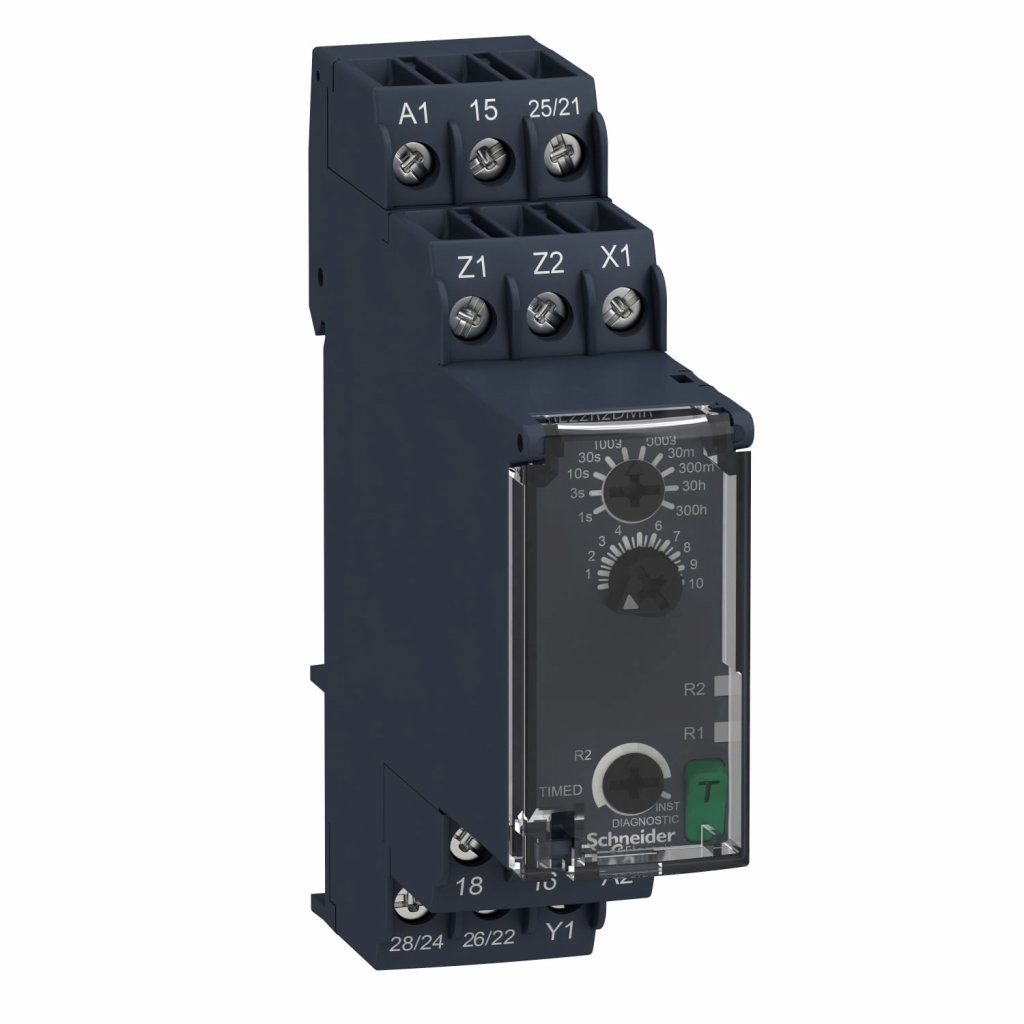 ZELIO TIMER RE22 TEMPORIZADOR DE FUNÇÃO, 24240 V AC / DC, 5 A, 1 S 300 H, RE22R2MWMR