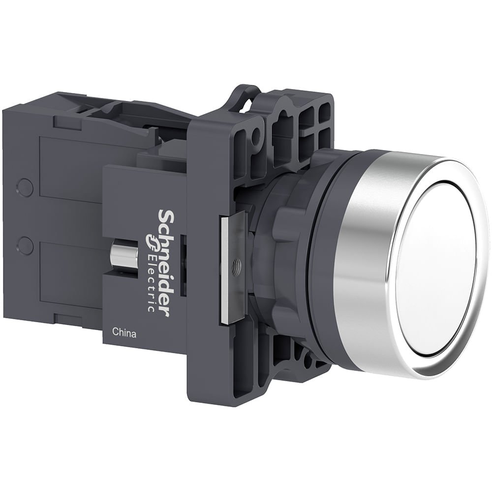 BOTÃO Ø22MM PLÁSTICO, COM RETENÇÃO, BRANCO, NA XA2EH011