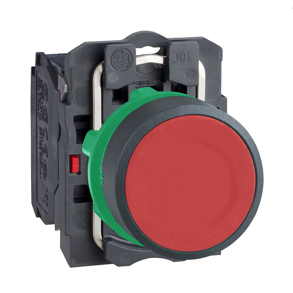 BOTÃO Ø22MM PLÁSTICO, RETORNO POR MOLA, VERMELHO, NF XB5AA42