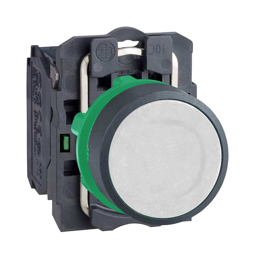BOTÃO Ø22MM PLÁSTICO, RETORNO POR MOLA, BRANCO, NA XB5AA11