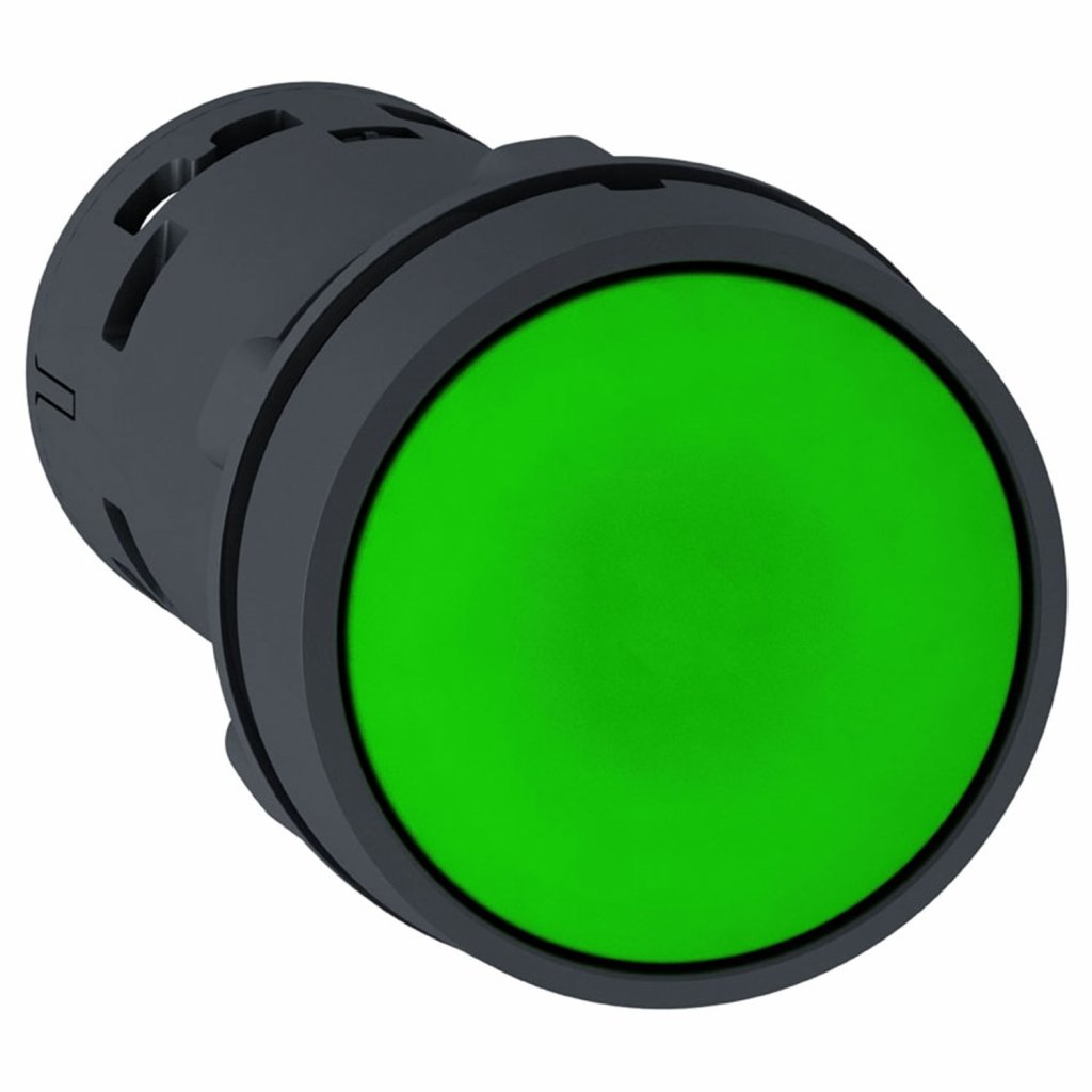 BOTÃO MONOBLOCO Ø22MM PLÁSTICO, COM RETENÇÃO, VERDE, NA XB7NH31
